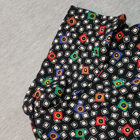 RARE!! Vintage 80's Funky Print Matching Midi Maxi Skirt & Button Up Blouse Set - Picture 16 of 17